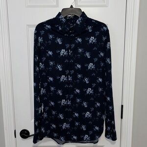 Express Navy Floral Men's Shirt